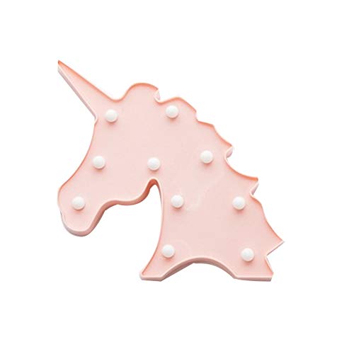 Set de decoración de Halloween Unicornio pequeña Noche de luz de la batería Rosa (sin Pelo de la batería) Regalos para Niños en Halloween