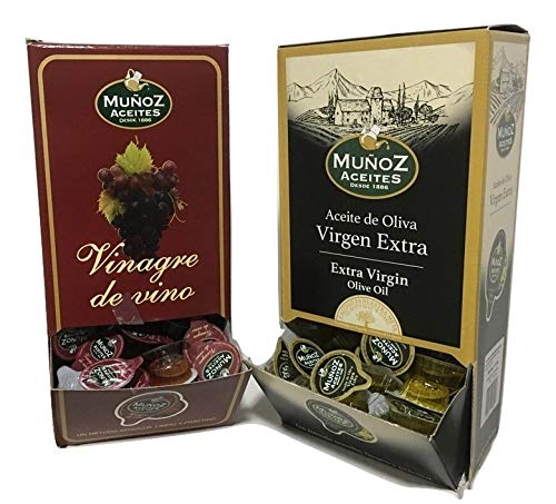 Set de monodosis de aceite de oliva virgen extra y vinagre de vino - 168 UD de cada | PRODUCTOEXTRA