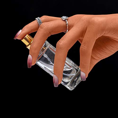 Sethexy Lustroso Uñas falsas Elegante Gradiente Medio Cobertura total Acrílico 24 piezas de uñas falsas para mujeres y niñas