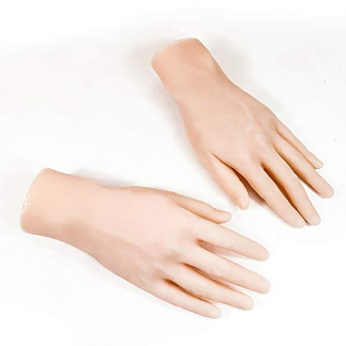 SEYJ Maniquí De Manos Falsas para Hombre, Modelo De Mano De Silicona, Articulaciones De Los Dedos Flexibles, para Tatuaje, Arte De Uñas, Práctica, Joyería, Guante, Reloj, Escaparate,Skin Color