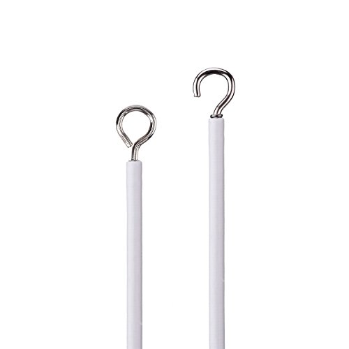 Shappy 3 Metros de Alambre de Cortina con 6 Piezas de Ganchos Autoadhesivos, 4 Pares de Ganchos y Ojos para Barras de Cortina de Red