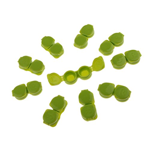sharprepublic Lente De Contacto Almacenamiento Almacenamiento Remojo Mini Kit De Cuidado De La Vista para Viajes R Marcado 10 Piezas - Verde, Individual