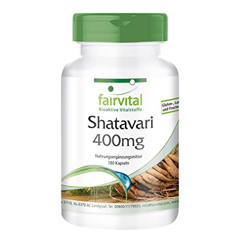 Shatavari 400mg - Asparagus racemosus - VEGANO - Dosis elevada - 180 Cápsulas - Calidad Alemana