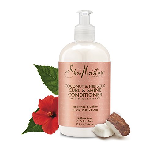 Shea Moisture Coconut & Hibiscus Curl & Shine Shampoo and Conditioner Set W/silk Protein and Neem Oil 13 Oz Bottles by Shea Moisture