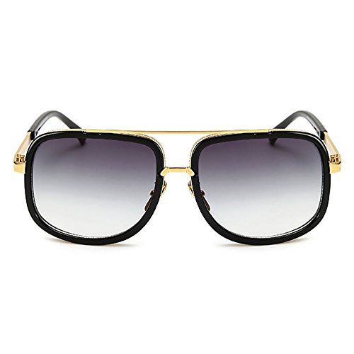 SHEEN KELLY Retro Vintage Baratas para Mujer y Hombre Marco de metal Grandi gafas de sol Metal Pilotos Espejo