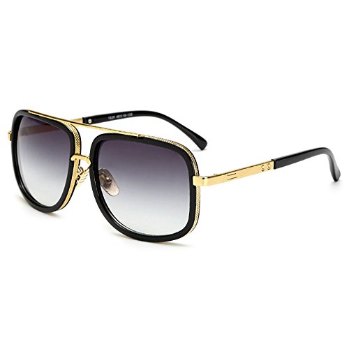 SHEEN KELLY Retro Vintage Baratas para Mujer y Hombre Marco de metal Grandi gafas de sol Metal Pilotos Espejo