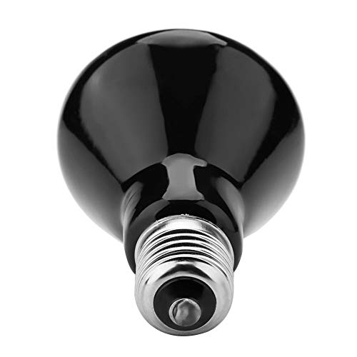 Sheens Lámpara de calefacción de Reptiles no Brillante Bombilla de emisor de cerámica infrarroja para criador de Mascotas Coop Chicken Lizard Turtle Snake Aquarium 220-230V(75W-Negro)