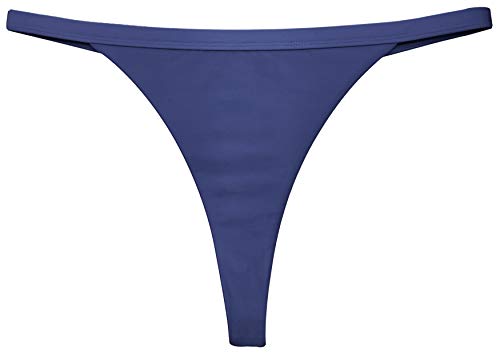 SHEKINI Mujer Fondos de Bikini Sexy Tangas Bañador de Color Liso Bañador de Mujer Pantalones de Playa (Azul Oscuro G, XL)