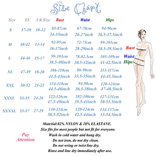 SHEKINI Mujer Negro Braguita Pantalones de Cintura Alta Bikini Braga Ropa Interior Natación Talla Grande S-XXXXL (Medium, Strapped Sides)