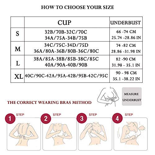 SHEKINI Sujetador Bralette de Triángulo de Encaje Flor Crochet con Cierre Delantero con Relleno Extraíble sin Aros y Tirante Ajustable Estilo Plunge para Mujer (Malva Pálido, XL)