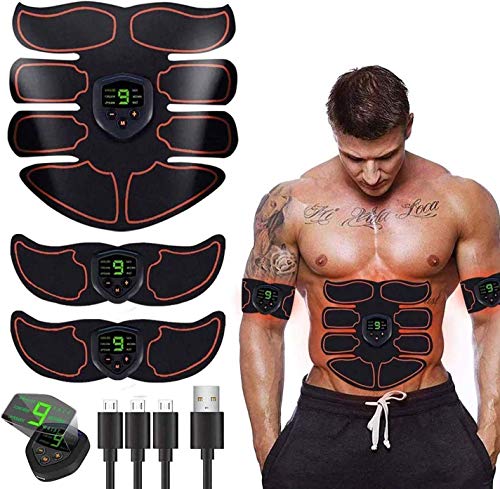 SHENGMI Electroestimulador Muscular Abdominales, EMS Estimulador Muscular Abdominales Cinturón, ABS Estimulador Muscular para Bdomen/Brazo/Piernas/Glúteos