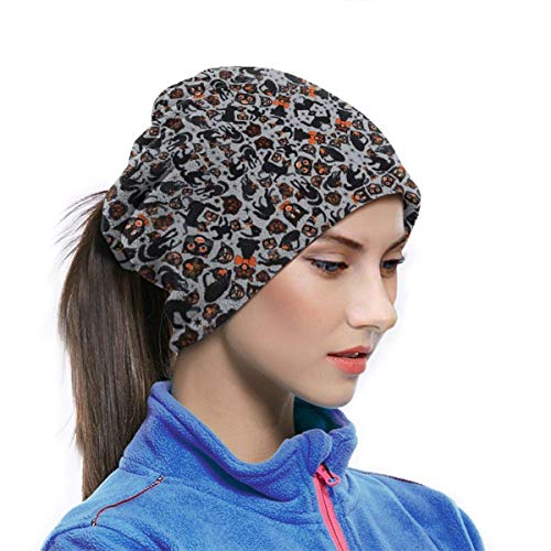 shenguang Cats Grey Neck Warmer -Headwear Wide Headbands Scarf Head Wrap Mask, Polaina del Cuello Headband,Tube Fishing Mask, Máscara de Bandana Facial Sport Scarf Men Women