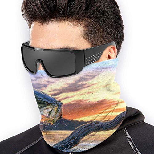 shenguang Fishing Bass Mouth Neck Warmer - Scarf Neck Gaiter Tube For Men And Women Ear Warmer Headband Face Bandana Mask & Beanie For Cold Weather Winter Outdoor Sports