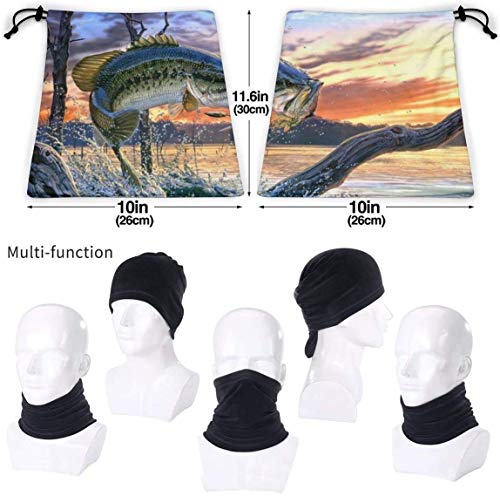 shenguang Fishing Bass Mouth Neck Warmer - Scarf Neck Gaiter Tube For Men And Women Ear Warmer Headband Face Bandana Mask & Beanie For Cold Weather Winter Outdoor Sports
