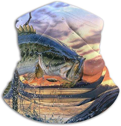 shenguang Fishing Bass Mouth Neck Warmer - Scarf Neck Gaiter Tube For Men And Women Ear Warmer Headband Face Bandana Mask & Beanie For Cold Weather Winter Outdoor Sports