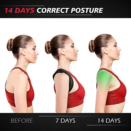 SHENMATE Corrector Postura Espalda y Hombros, Corrector de Postura para Hombre y Mujer, Ajustable Espalda Recta Soporte Faja, Aliviar Dolor y Mejorar Postura Joroba incluye 2 Hombreras y 2 Rodilleras