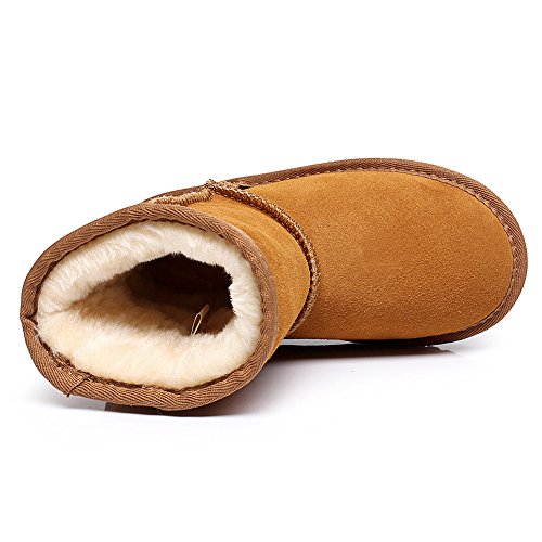 Shenn Chicos Chicas Invierno Calentar Clásico Comodidad Anti-Deslizante Broncear Ante Nieve Botas TD5825 EU31
