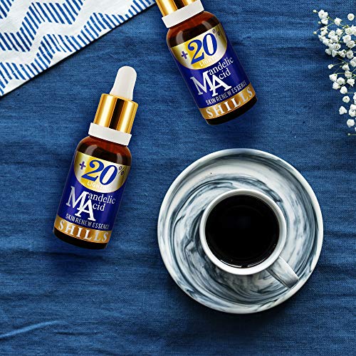 SHILLS+20% Mandelic Acid Skin Renew Essence, Vitamina E y ácido Mandelico,Remueve Acne, Arrrugas, anti enjecimiento, Iluminador facial. Esencia rejuvenecedora para la cara 30ml