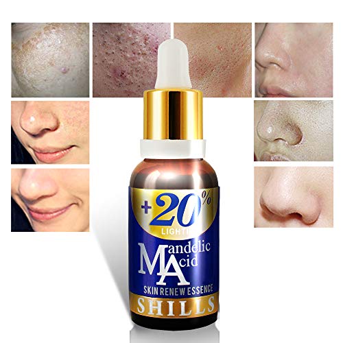 SHILLS+20% Mandelic Acid Skin Renew Essence, Vitamina E y ácido Mandelico,Remueve Acne, Arrrugas, anti enjecimiento, Iluminador facial. Esencia rejuvenecedora para la cara 30ml