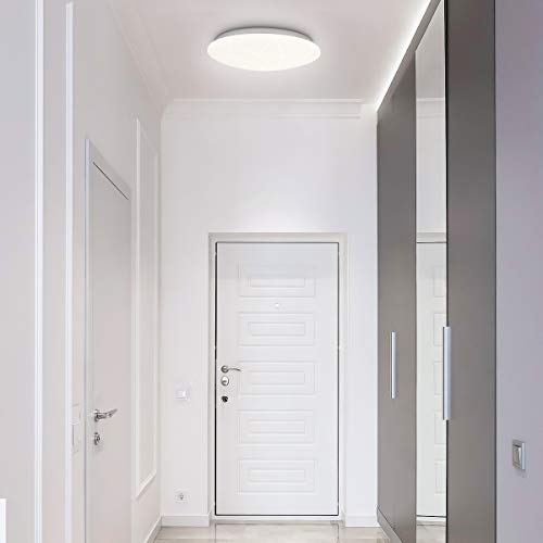 SHILOOK Plafón LED Lámpara de Techo Redondo 15W 1500LM 4000K para Pasillo/Habitación/Dormitorio/Infantiles/Juveniles, Modern Redondo Blanco 29CM, Luz de Techo