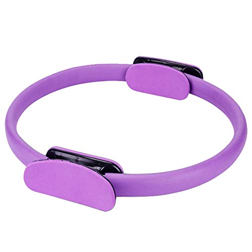 ShineBlue - Anillo de doble asa para pilates, ejercicio, círculo para quemar grasa, círculo de yoga profesional, anillo de pilates ligero para tonificar abdominales, muslos y piernas, morado