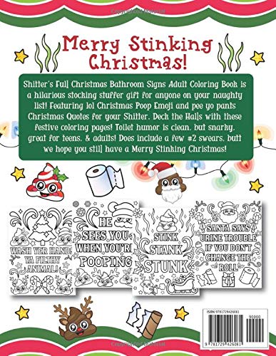 Shitter's Full: Christmas Bathroom Signs Adult Coloring Book