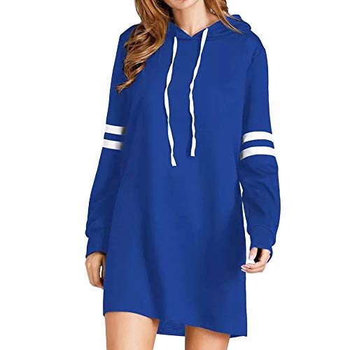 SHOBDW Liquidación Venta Moda Mujer Sexy Nueva Otoño Invierno Sudadera con Capucha Larga Sudadera Jersey Pullover Manga Larga Vestido(Azul,XL)