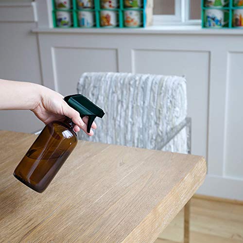 SHOE SLOTZ 7 botellas de cristal ámbar en aerosol, 2 unidades de 16 onzas, botella de cristal de color ámbar vacío, 1 paquete de 8 onzas y 4 botellas de vidrio ámbar en spray para aceites esenciales