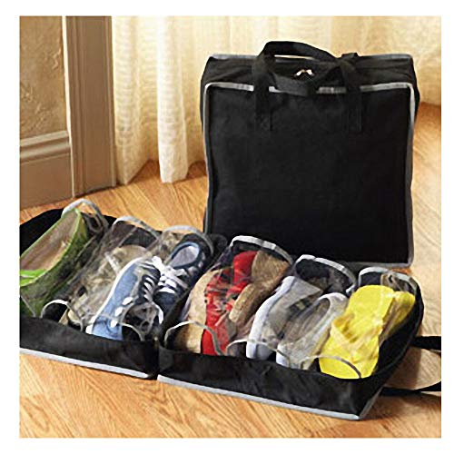 Shoe Tote Zapatero de Viaje Organizador para llevar Zapatos Ahorra Espacio Bolsas para Zapatos Maletas Tela Multifuncional Bolsas de Viaje para Shoes Almacenar Impermeables A Prueba de Polvo (Negro)