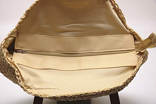 ShopINess Bolso de rafia redondo (Camel)