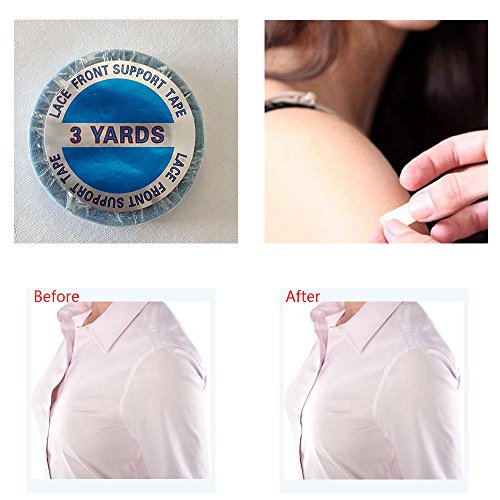 showjarlly, 1 rollo de cinta adhesiva de doble cara super azul encaje cinta de soporte delantera 0,8 * 3 yardas fuerte Adhensive cinta para extensiones de pelo humano peluca Toupee y cartucho