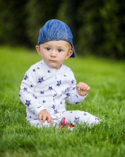 Sibinulo Niño Niña Pijama Bebé Pelele de Algodón Pack de 3 Globos, Estrellas y Lunas 62(0-3 Meses)