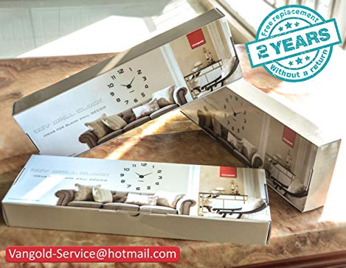 Silenciar DIY Frameless Gran Reloj De Pared Números 3D Relojes De Pared Espejo Pegatina Para Ministerio Del Interior Decoraciones (Plata-73)