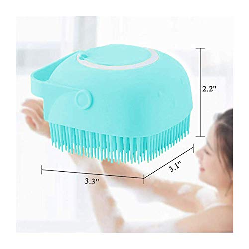 Silicona Cuerpo Cepillo, cepillo de ducha suave 2 en 1 para baño, depurador corporal con dispensador de gel de ducha, herramienta de ducha exfoliante para lavar (azul)