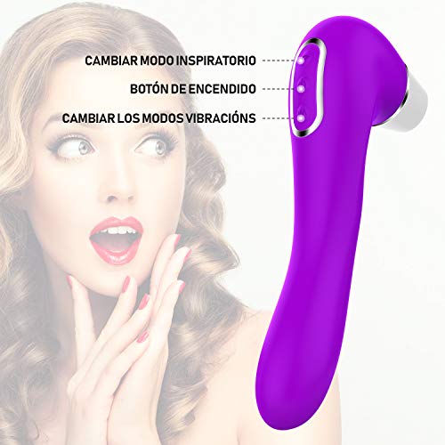 silicona Masajeador Portátil,10 Modos de Frecuencia, Silicona Suave, Impermeable, Carga USB