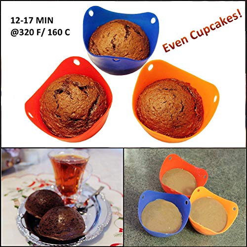 Silicona para Huevos Escalfados Cocidos, Molde para Hervir Huevos – Recipiente Escalfador,Good helper in the kitchen, Buen ayudante en la cocina(conjunto de 6,color aleatorio)
