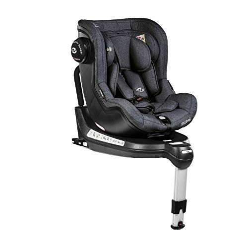Silla de Coche Swivel Rotative 360º Lino Gris - Innovaciones MS - Grupo 0-1 con capota de serie y sistema de protección lateral.