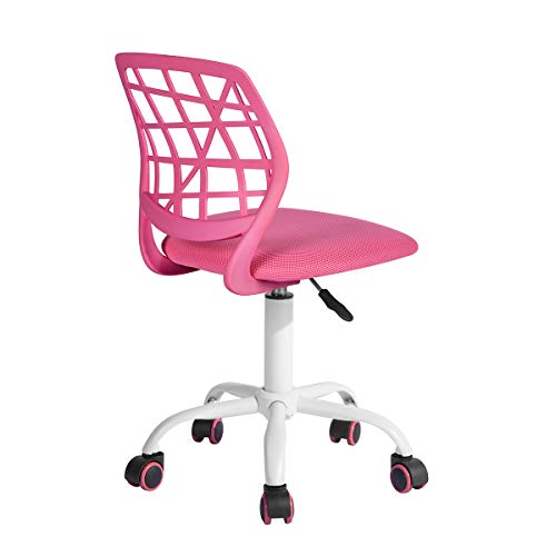 Silla de escritorio Fanilife, ajustable y giratoria sin brazos de diseño, para niños, silla para el ordenador, para los deberes, para estudiar, color negro