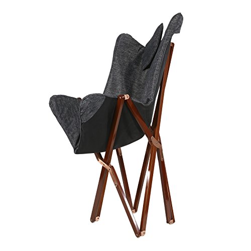 Sillón (95 x 73 x 83 estructura de madera plegable mariposa Sillón gris silla