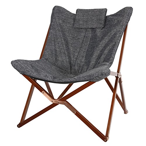 Sillón (95 x 73 x 83 estructura de madera plegable mariposa Sillón gris silla