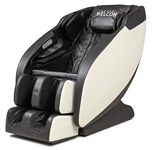 Sillón de masaje WELCON Prestige II y sillón de relax con masaje Shiatsu y 6 programas automáticos en blanco y negro