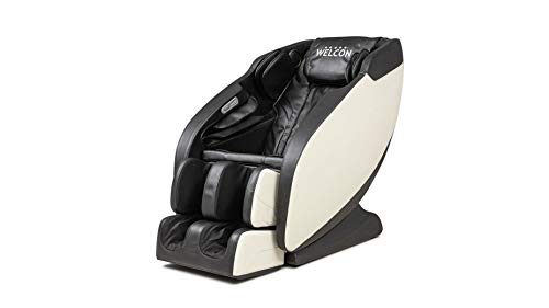 Sillón de masaje WELCON Prestige II y sillón de relax con masaje Shiatsu y 6 programas automáticos en blanco y negro