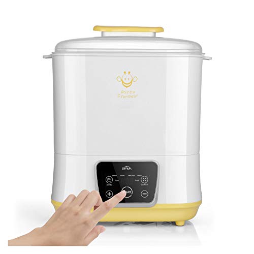 SIMBR Esterilizadoras de Biberones 5 en 1 de hasta 12 Biberones o Chupetes 600W Esterilizador a Vapor Eléctrico y Secadora con Pantalla táctil LED, Libre de BPA
