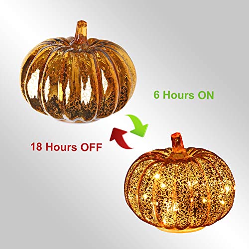 simpdecor Calabaza de Halloween LED Ligero Decorativa Adornos para Halloween para una Gran casa embrujada decoración de Halloween Oro 5.5 ''