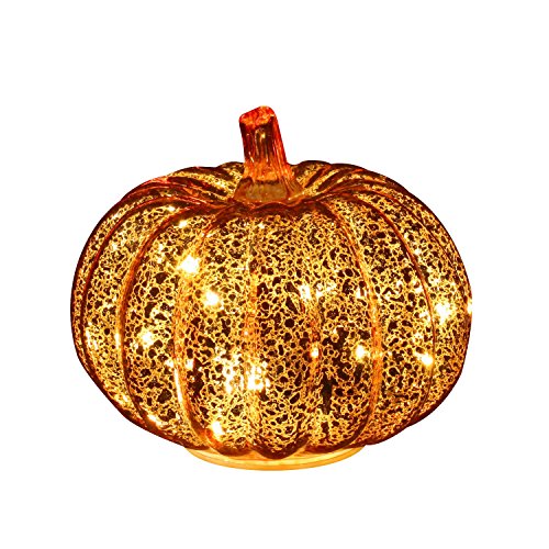 simpdecor Calabaza de Halloween LED Ligero Decorativa Adornos para Halloween para una Gran casa embrujada decoración de Halloween Oro 5.5 ''
