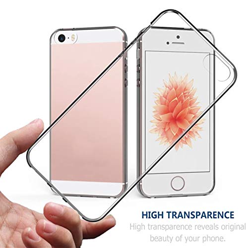 Simpeak [2Pcs] 2 Packs Funda Compatible con iPhone SE(2017) 5s 5, Funda Compatible con iPhone SE 5s 5 Carcasa Compatible con iPhone 5S / 5 / SE Funda Silicona TPU (4,0 Pulgadas), HD Clara