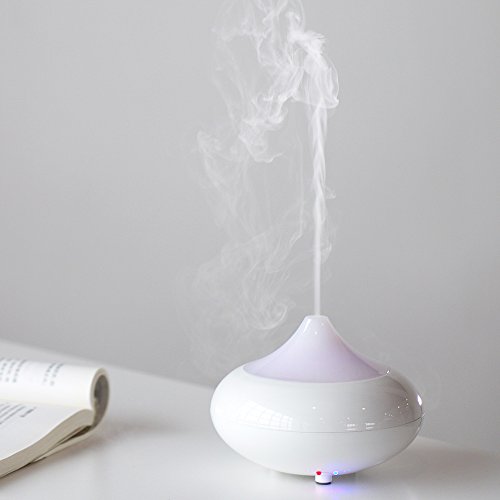 Simpeak Compatible Humidificador Ultrasonico Aromaterapia 100ml, Vapor Difusor Ultrasonico con 7-Color LED de luz para Bebes, Hogar, Oficina, Bebe, Dormitorio - Blanco