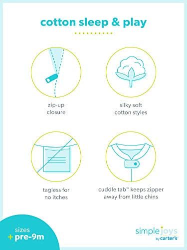 Simple Joys by Carter's - Pelele para dormir - para bebé niña multicolor Mint/Stripes/Heather Grey/Prints 3 - 6 Months