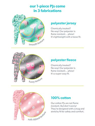 Simple Joys by Carter's pijama de poliéster suelto para bebés y niñas pequeñas, paquete de 3 ,Giraffe/Rainbow/Floral ,12 Meses