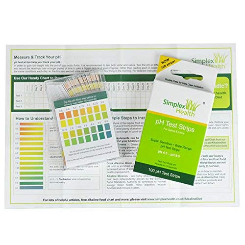 Simplex Salud Ph Tiras Reactivas para Orina y Saliva (100 Tiras)